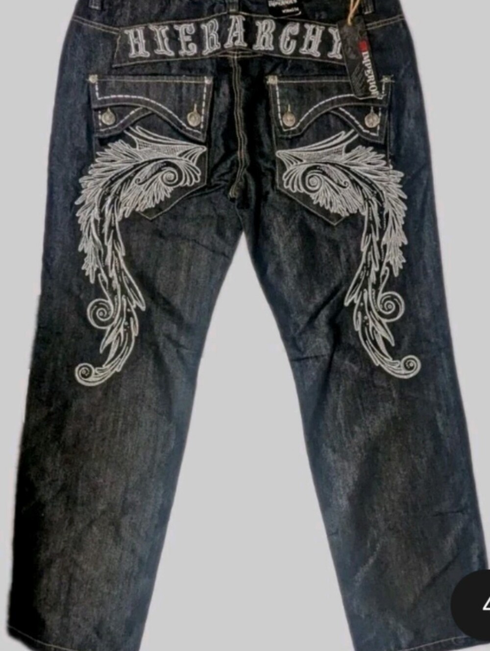 NWT vintage Delf Trading Imperious Hierarchy jeans 38x34 Y2K baggy embroidered